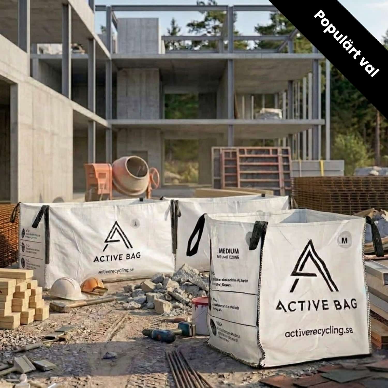 Byggsäckar för byggavfall och renovering från Active Recycling – enkel upphämtning