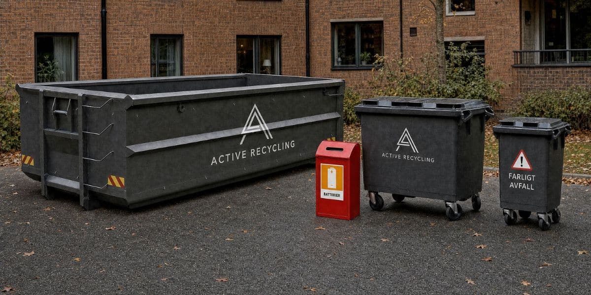 Sortering av avfall vid höststädning i bostadsrättsförening